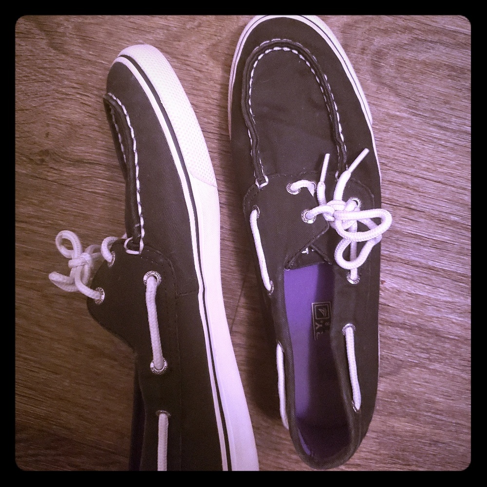 Grey/White Sperry Topsiders
